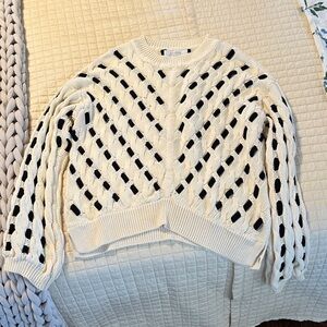 La Ligne Cream and Black Women's Sweater